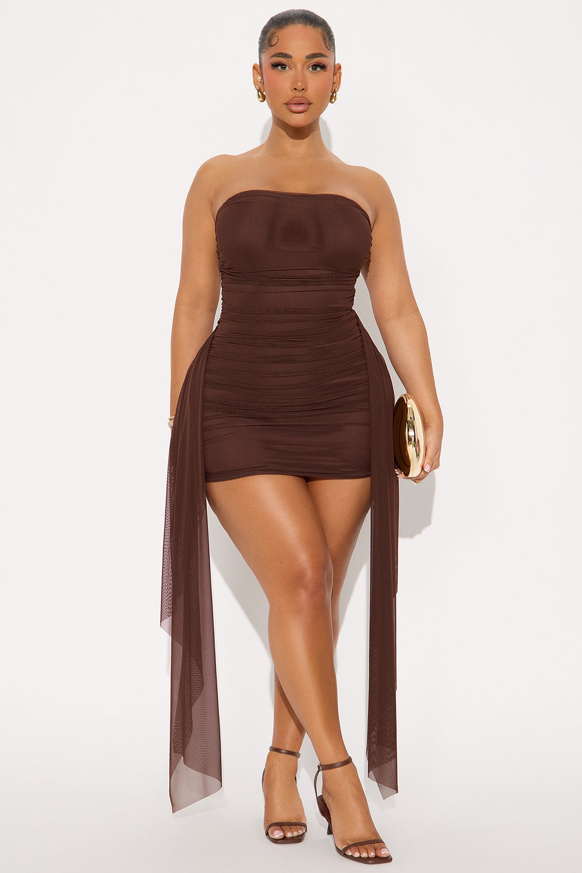 Tessa Draped Mesh Mini Dress