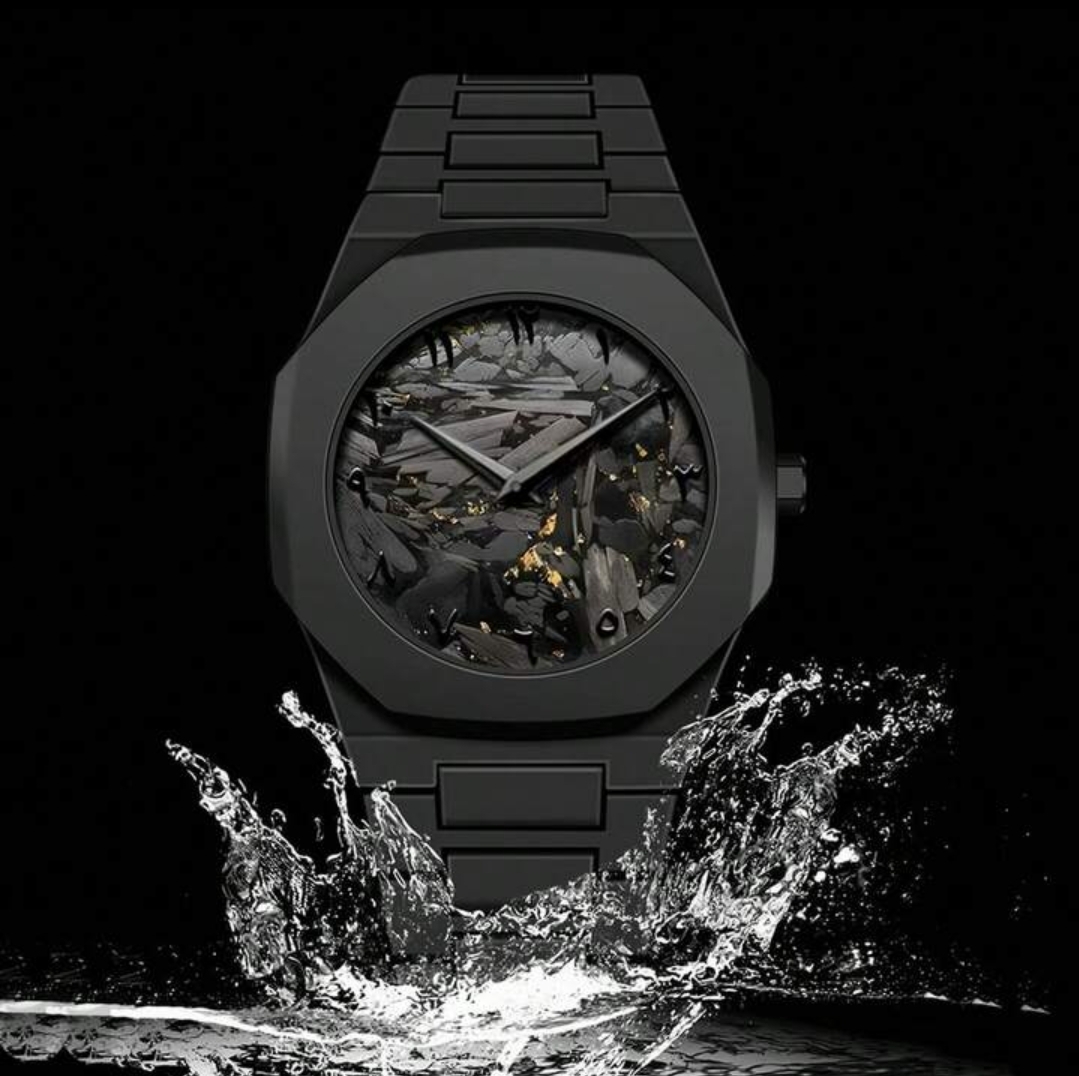 Men's Sport Quartz Watch With Black Rubber Strap