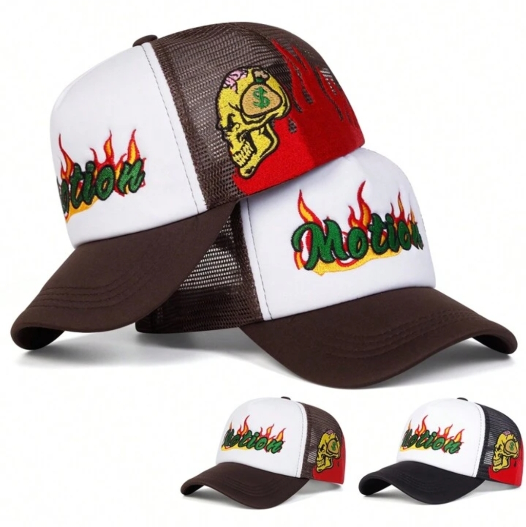 Men's Motion Skull Head Baseball Cap